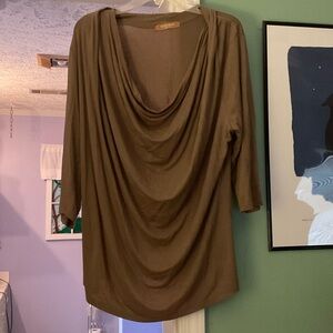 Ellen Tracy Cowl Neck Sweater in Rich Brown